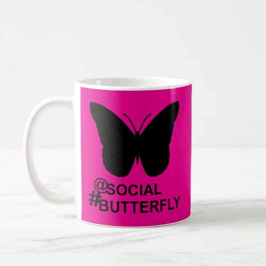 Op Social Hashtag Butterfly [Bold Pink remix] Koffiemok (Links)