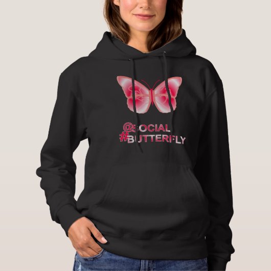 Op sociale hashtag Butterfly Hoodie (Voorkant)