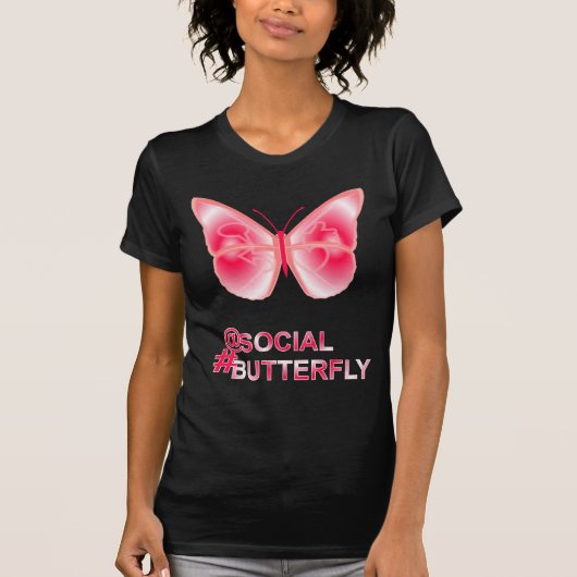 Op sociale hashtag Butterfly T-shirt (Voorkant)