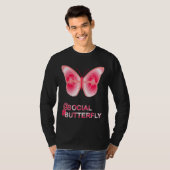 Op sociale hashtag Butterfly T-shirt (Voorkant volledig)