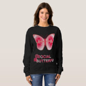 Op sociale hashtag Butterfly Trui (Voorkant volledig)