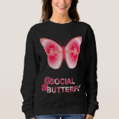 Op sociale hashtag Butterfly Trui (Voorkant)