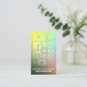 Op sociale media geïnspireerd patroon visitekaartje (Staand voorkant)