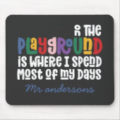 Op speelplein typografie, een modern cadeau voor d muismat (Voorkant)