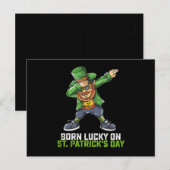 Op St. Patrick's Dag Geboren Geluk Dabbing Verjaar Briefkaart (Voorkant / Achterkant)