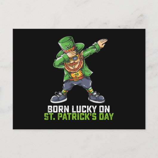 Op St. Patrick's Day Dabbing Geboortedag Geluk Geb Briefkaart (Voorkant)