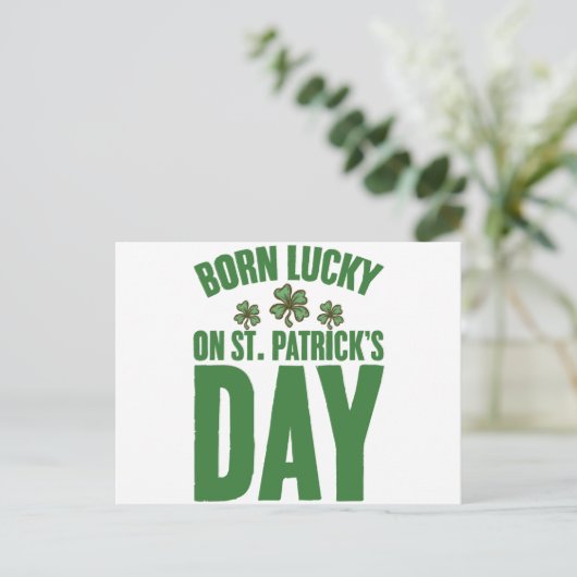 Op St. Patrick's Day Iers Geluk Geboren  Briefkaart (Staand voorkant)
