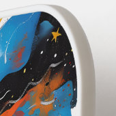 , op sterrenstelsels geïnspireerde kosmische Abstr Pickleball Paddle (Links Detail)