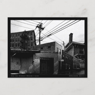 Op straat waar ik Urban Digital Collage woon Briefkaart