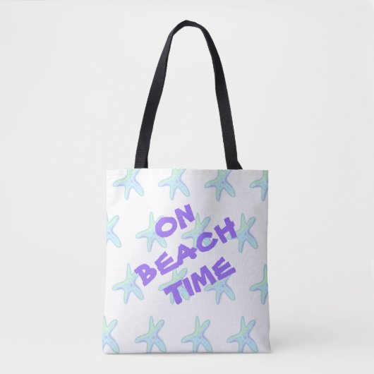 Op strand Time Starfish Tote Bag (Voorkant)