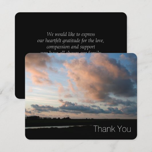 Op Sunset Peaceful Sky 2 Sympathie Bedankkaart (Voorkant / Achterkant)