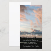 Op Sunset Peaceful Sky 3 Sympathie Hartelijk dank Bedankkaart (Voorkant / Achterkant)