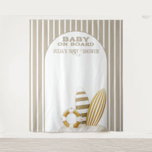 Op surfplank baby shower geslacht neutraal wandkleed