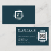 Op technologie geïnspireerde minimalistische compu visitekaartje (Voorkant / Achterkant)
