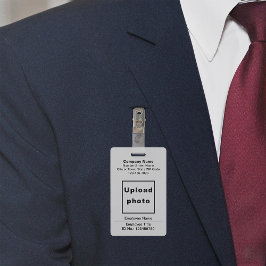Op tekst gebaseerd Met foto van werknemer Grijze b Badge