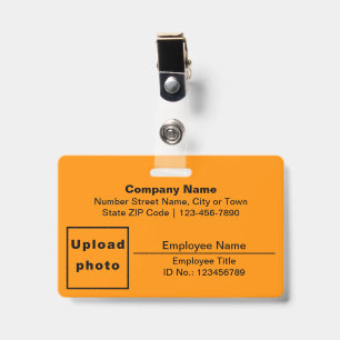 Op tekst Gebaseerd Met foto van werknemer Rechthoe Badge