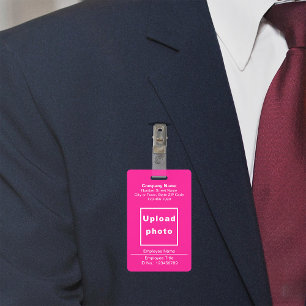 Op tekst gebaseerd Met foto van werknemer Roze bad Badge