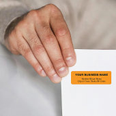 Op tekst gebaseerd oranje retouradreslabel etiket