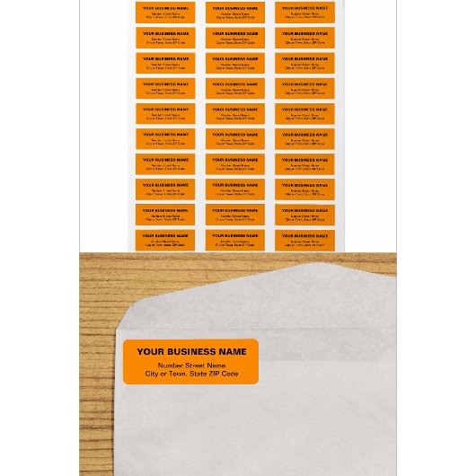Op tekst gebaseerd oranje retouradreslabel etiket
