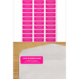 Op tekst gebaseerd roze retouradreslabel voor zake etiket