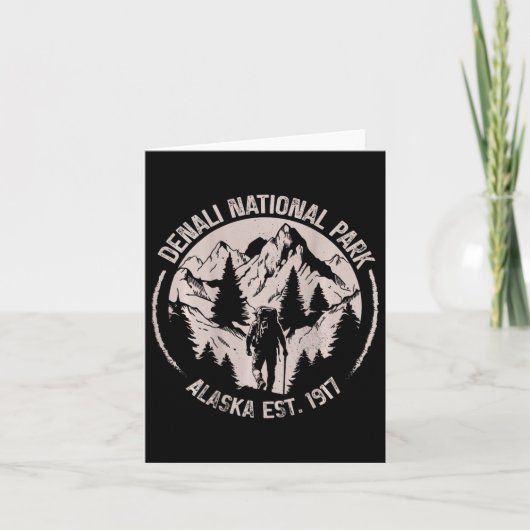 (op Terug)denali Mountain Peak Elevation Alaska Na Kaart (Voorkant)