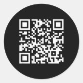 (op terug) Grappig QR FCK Off Code Gezegde Quote v Ronde Sticker (Voorkant)