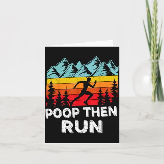 Op Then Run Funny Running Quotes For Marathon Runn Kaart (Voorkant)