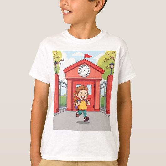 Op tijd en klaar - Terug naar school Kinder T-shir T-shirt (Voorkant)