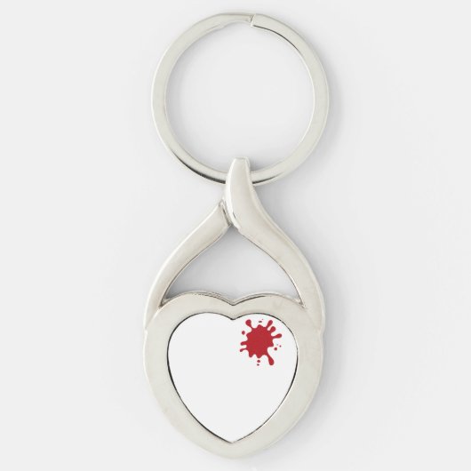 Op tomatenrood hartvormig sleutelhanger cadeau – A (Voorkant)