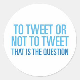 Op tweet of niet op tweet ronde sticker