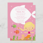 Op uitnodiging van de zee mermaid verjaardagsfeest (Voorkant / Achterkant)