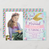 Op uitnodiging van het Zee Mermaid Tail Birthday (Voorkant / Achterkant)