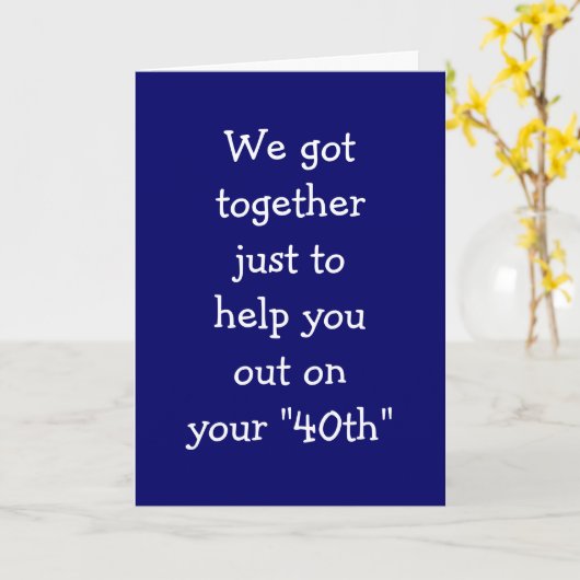 OP UW 40e VERJAARDAG-SMS-HULP Kaart (Gele Bloem)