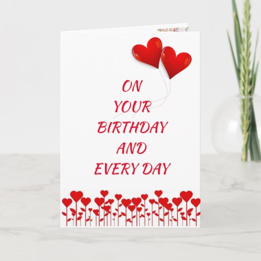 OP **UW BIRTHDAY** MET ZOVEEL "LIEFKAART" KAART (Voorkant)