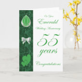 Op uw smaragden huwelijksjubileum kaart (Gele Bloem)