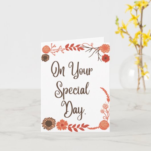 Op uw speciale dag Herfst sterdag na Kaart (Gele Bloem)