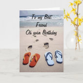 OP UW VERJAARDAG **BESTE VRIEND** STRANDSTIJL KAAR KAART (Gele Bloem)