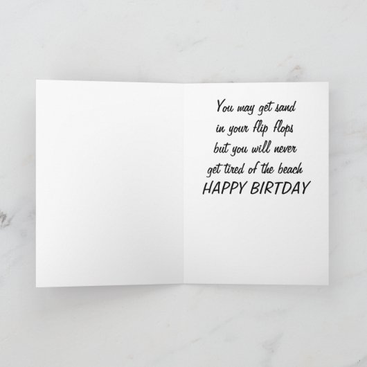 OP UW VERJAARDAG STRAND STIJL KAART (Binnen)