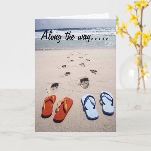 OP UW VERJAARDAG STRAND STIJL KAART (Gele Bloem)