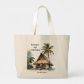 Op vakantie tot nader bericht strandtas grote tote bag (Achterkant)