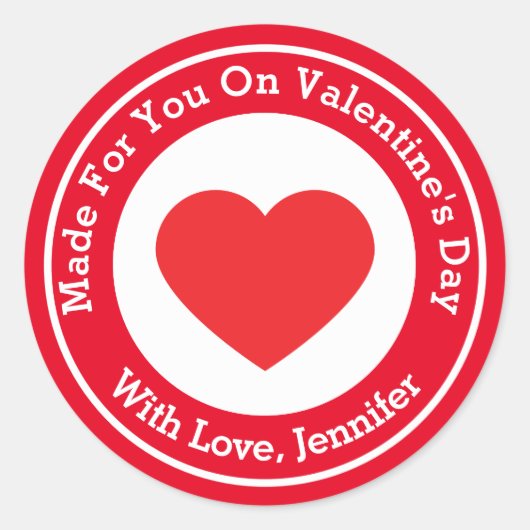 Op Valentijnsdag gemaakt voor u Ronde Sticker (Voorkant)