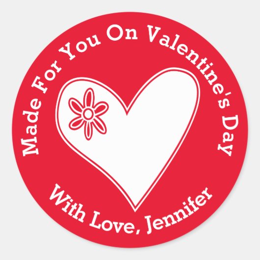 Op Valentijnsdag gemaakt voor u Ronde Sticker (Voorkant)