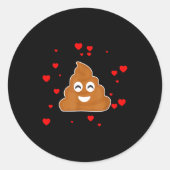 Op Valentine Emoticon Funny Valentines Day Op  Ronde Sticker (Voorkant)