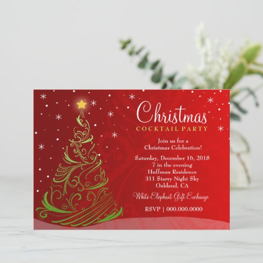 OP VERKOOP! Sterrennacht kerstuitnodiging Kaart (Staand voorkant)