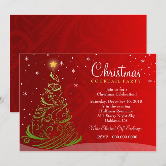 OP VERKOOP! Sterrennacht kerstuitnodiging Kaart (Voorkant / Achterkant)