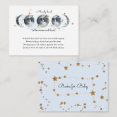 Op verzoek van het Baby shower Moon Informatiekaartje (Voorkant / Achterkant)