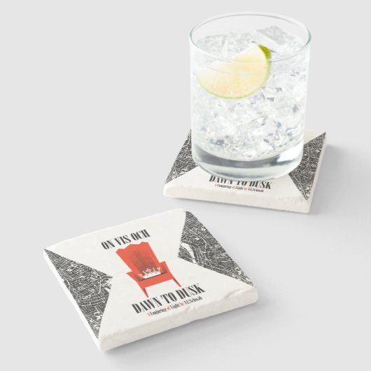 Op Vis Och marmer onderzetter (Zijkant)