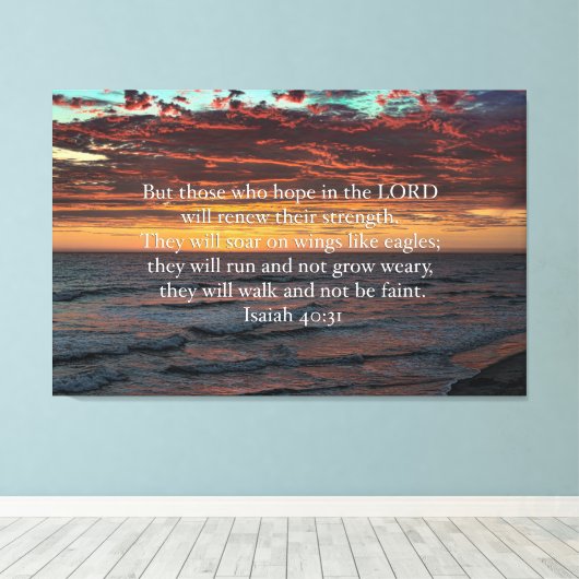 Op vleugels van adelaars - Jesaja 40:31 Canvas Afdruk (Insitu (Houten vloer))