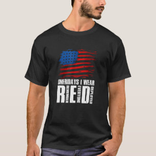 Op vrijdag Draag ik Red Verenigde Staten Amerikaan T-shirt