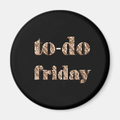 Op vrijdag: Elegant Typography Black Gold Magneet (Voorkant)